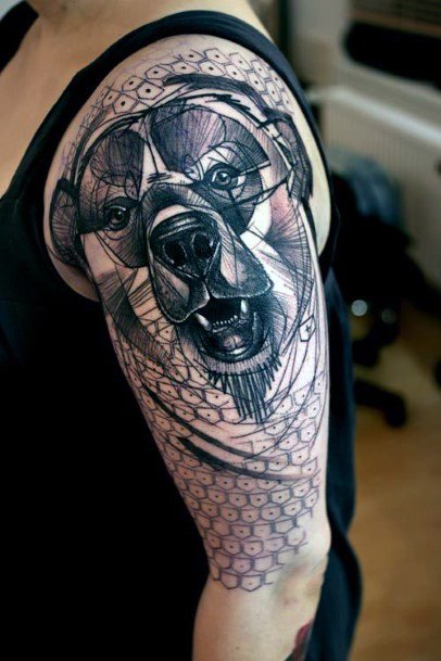 Womens Half Sleeve Beast Tattoo