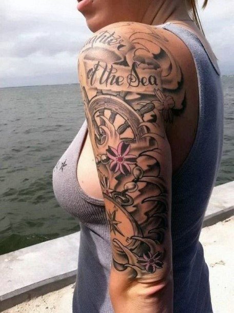 Womens Half Sleeve Tattoo Black