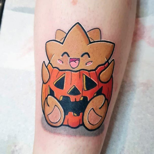 Womens Halloween Pumpkin Cute Tattoo