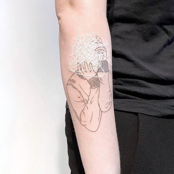 Womens Hand White Ink Tattoo