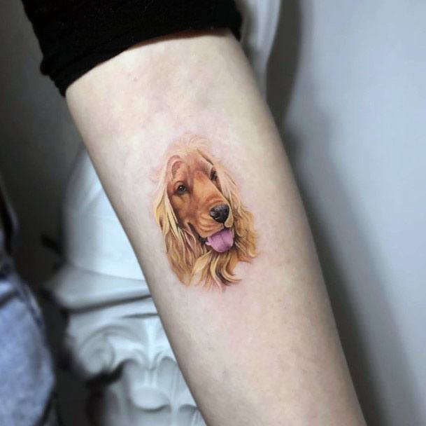 Womens Hands 3D Dog Tattoo