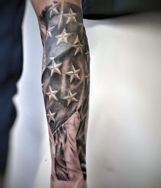 Womens Hands Amazing American Flag Tattoo