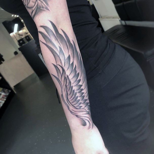 Womens Hands Angel Wings Tattoo Pretty Design
