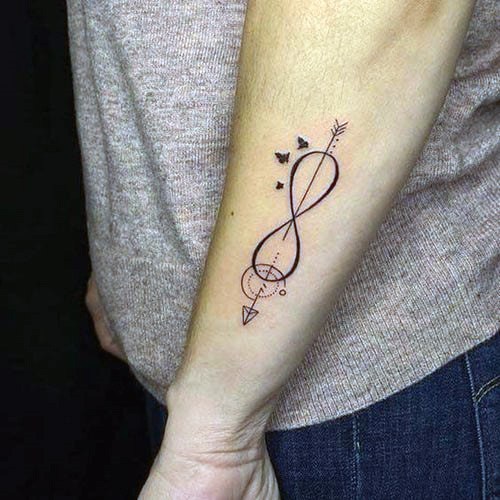 Womens Hands Arrow Infinity Tattoo