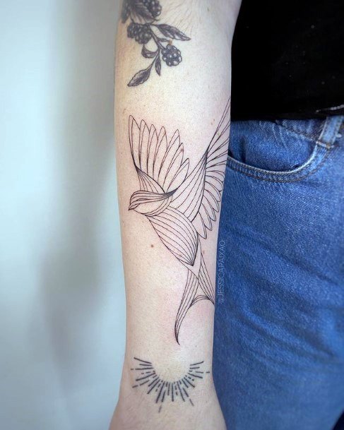 Womens Hands Bird Tattoo