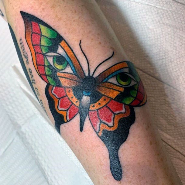 Womens Hands Butterfly American Traditional Tattoo