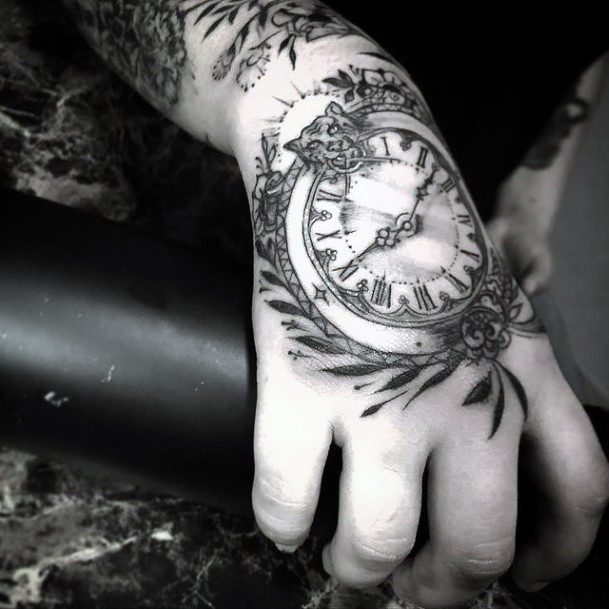 Womens Hands Clock Tattoo