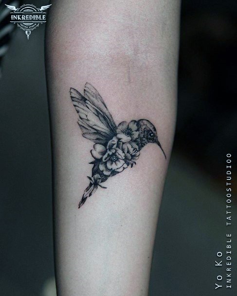 Womens Hands Hummingbird Tattoo