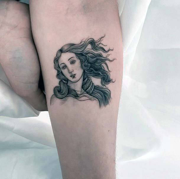 Womens Hands Long Haired Angel Tattoo