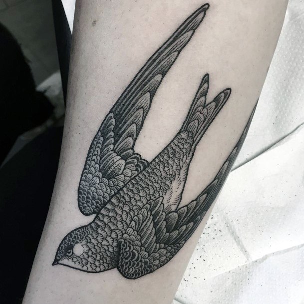 Womens Hands Scaly Dove Tattoo