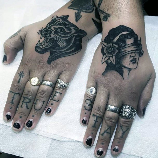 Womens Hands Traditional Tattoo