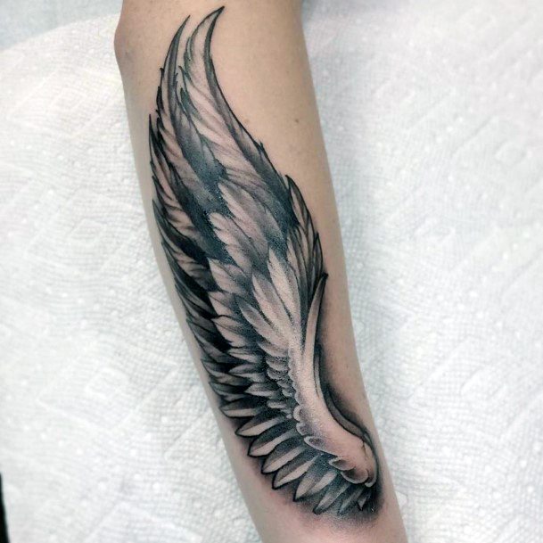 Womens Hands Wonderful Angel Wings Tattoo