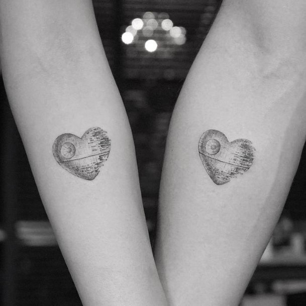 Womens Heart Tattoo Matching Forearms