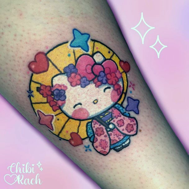 Womens Hello Kitty Girly Tattoo Designs