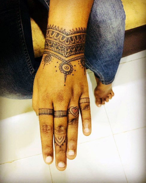 Womens Henna Tattoo On Wrist