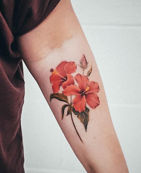 Womens Hibiscus Tattoo Design Ideas