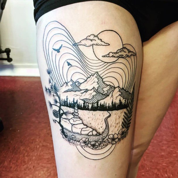 Womens Hiking Girly Tattoo Designs