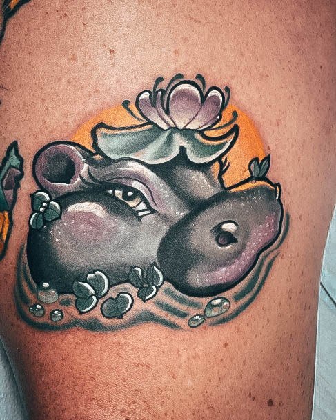 Womens Hippo Girly Tattoo Designs