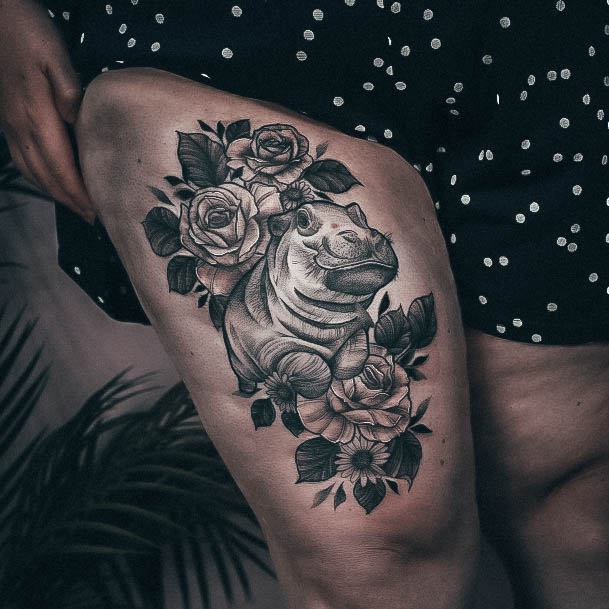 Womens Hippo Tattoos