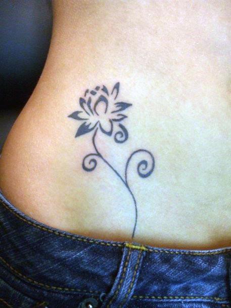 Womens Hips Simple Blossom Tattoo