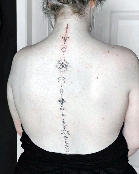 Womens Holy Spine Tattoo