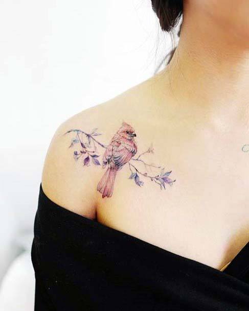 Womens Hummingbird Tattoo Collarbone