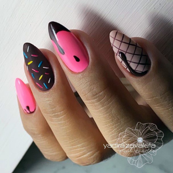 Womens Ice Cream Girly Nail Designs