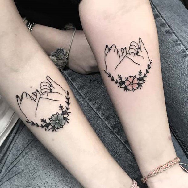 Womens Interlocked Finger Tattoo Best Friends Forearms