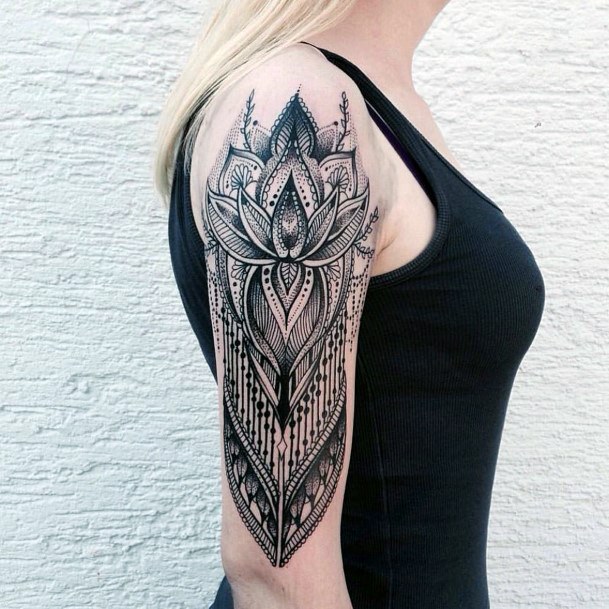 Womens Intricate Half Sleeve Tattoo