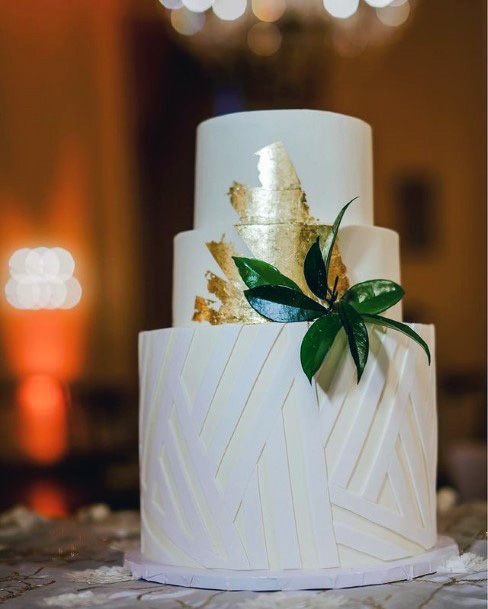 Womens Inviting Golden White 3 Tier Wedding Cake