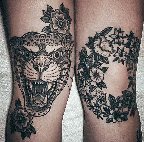 Womens Knee Girly Tattoo Designs