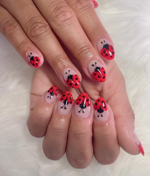 Womens Ladybug Nail Ideas