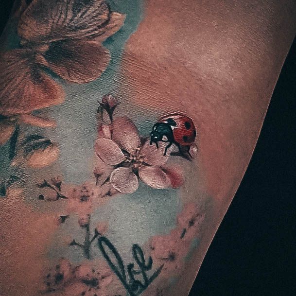 Womens Ladybug Tattoo Body Art