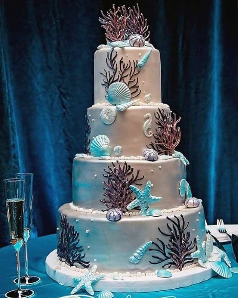 Womens Large Beach Wedding Cake