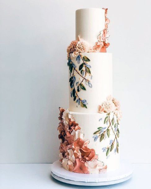 Womens Leafy Fall Wedding Cakes Women