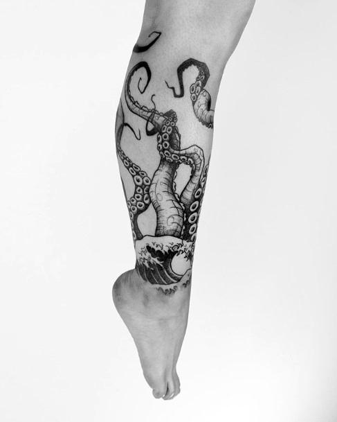 Womens Leg Octopus Tattoo