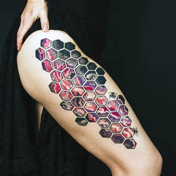Womens Leg Tattoo Hive