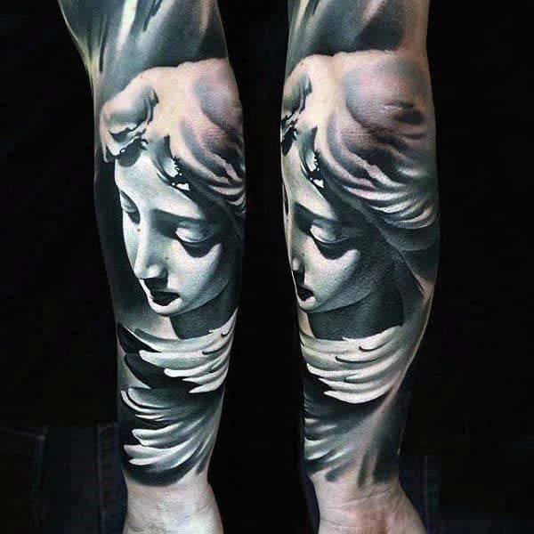 Womens Legs Angel Tattoo