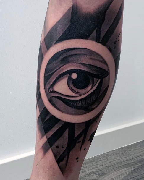 Womens Legs Black Eye Tattoo