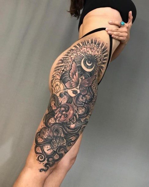 Womens Legs Cool Tattoo