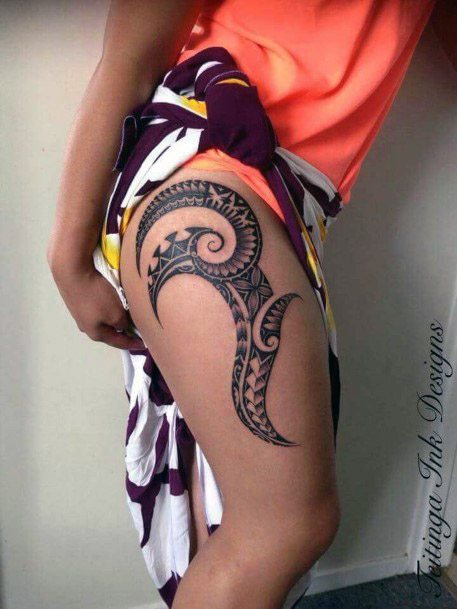 Womens Legs Gorgeous Tribal Tattoo