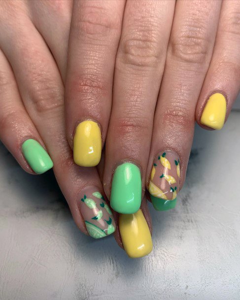 Womens Lemon Girly Nail Designs