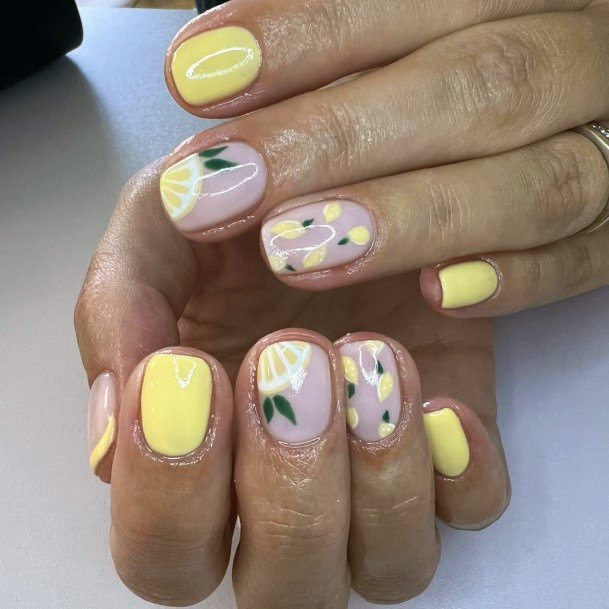 Womens Lemon Super Nail Designs