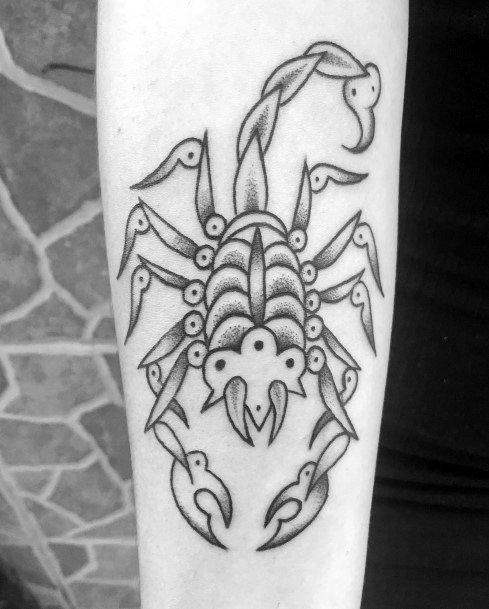 Womens Light Grey Scorpion Tattoo Hands