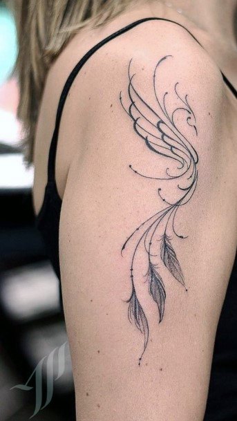 Womens Light Phoenix Tattoo