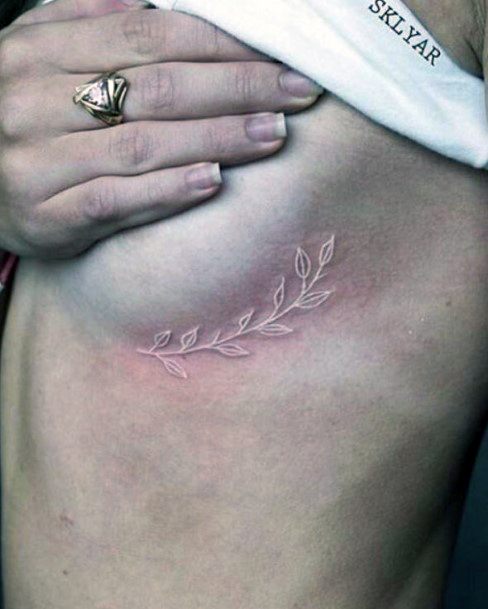 Womens Light Pink Leaf Tattoo