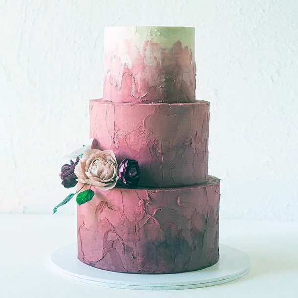 Womens Light Pink Shaded Fall Wedding Cake