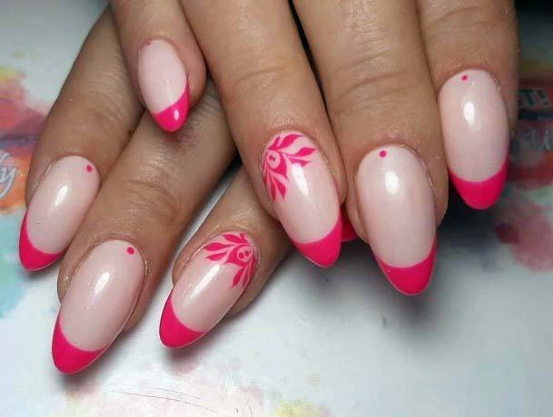 Womens Light Pink With Darker Tips Nail Art