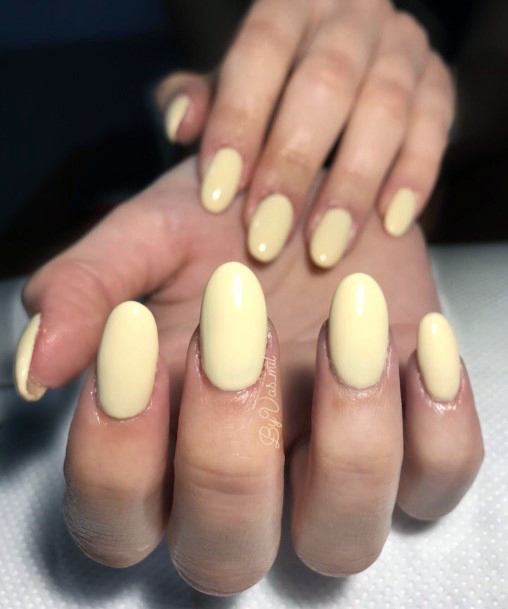 Womens Light Yellow Girly Nail Designs