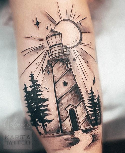 Womens Lighthouse Girly Tattoo Designs